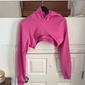 Pink Cropped Hoodie